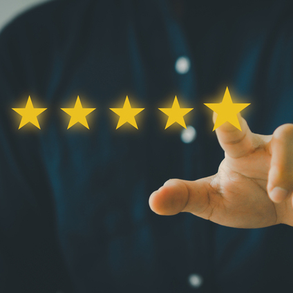 customer concept excellent service for satisfaction five star ra